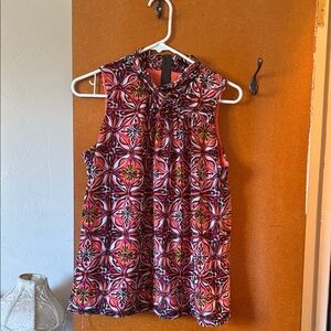 Worthington Geometric Pink and Black Blouse